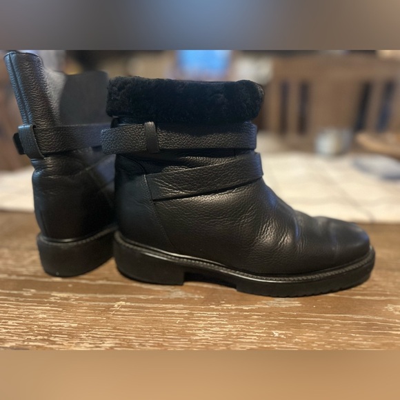 Vince Cagney sz. 6.5 Shearling Fur-Lined Leather Moto Boot. Bikercore punk goth - Picture 5 of 5